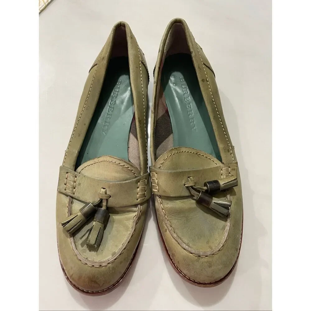 Burberry Tassel leather loafers size 38.5 - Picture 1 of 8
